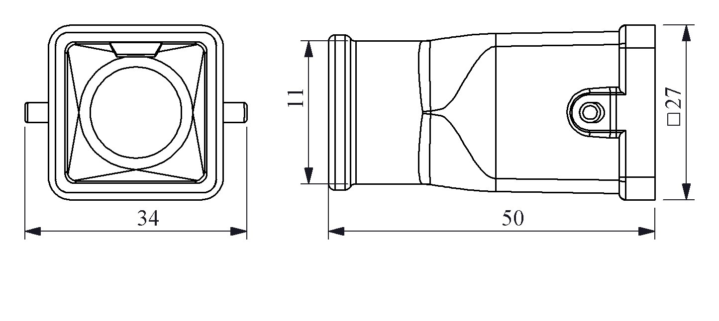 EB-P- 05-GU-30 Корпус пустой переносной пластик 5 выводов 16А верхний ввод без фиксатора