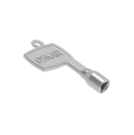 Ключ металлический флажок к замку М-22, хром, личинка Т8 треугольник
