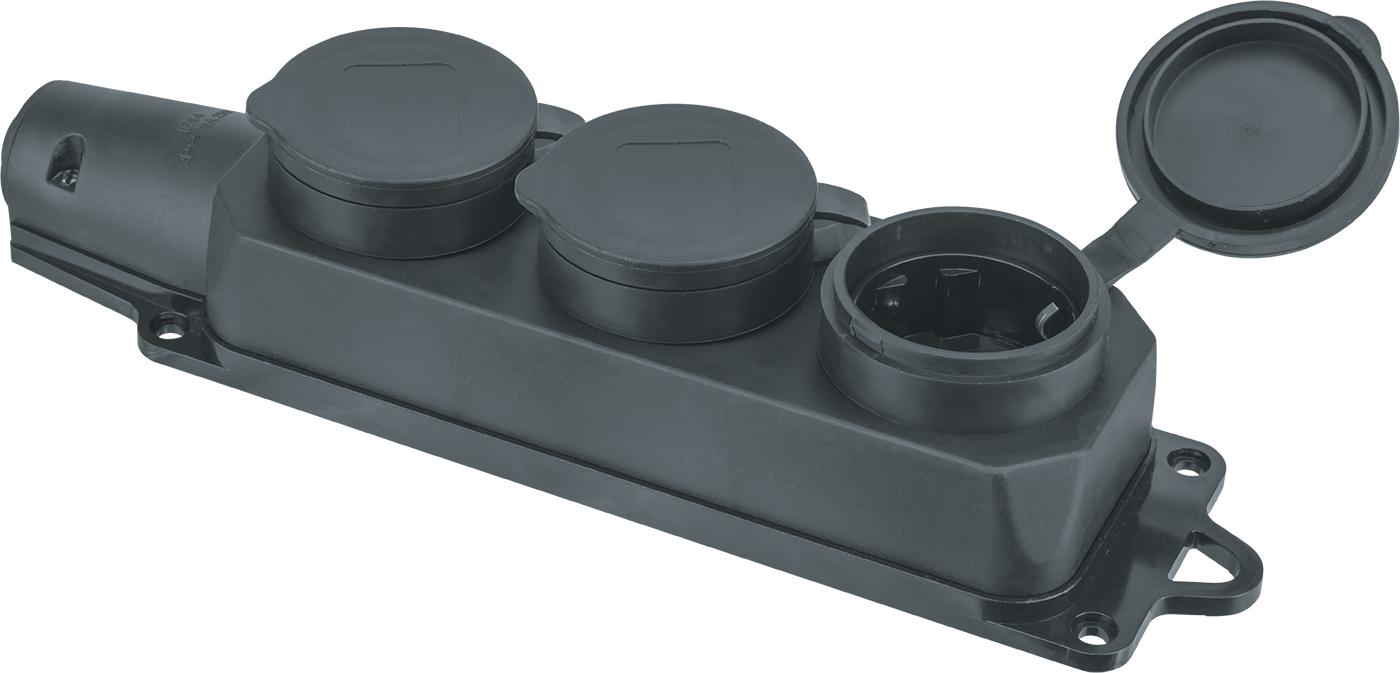 Розетка переносная каучук 3 м 2P+PE 16А 220В черная, NCA-BLR2-03-16A-E-IP44-BL, Navigator, 61372