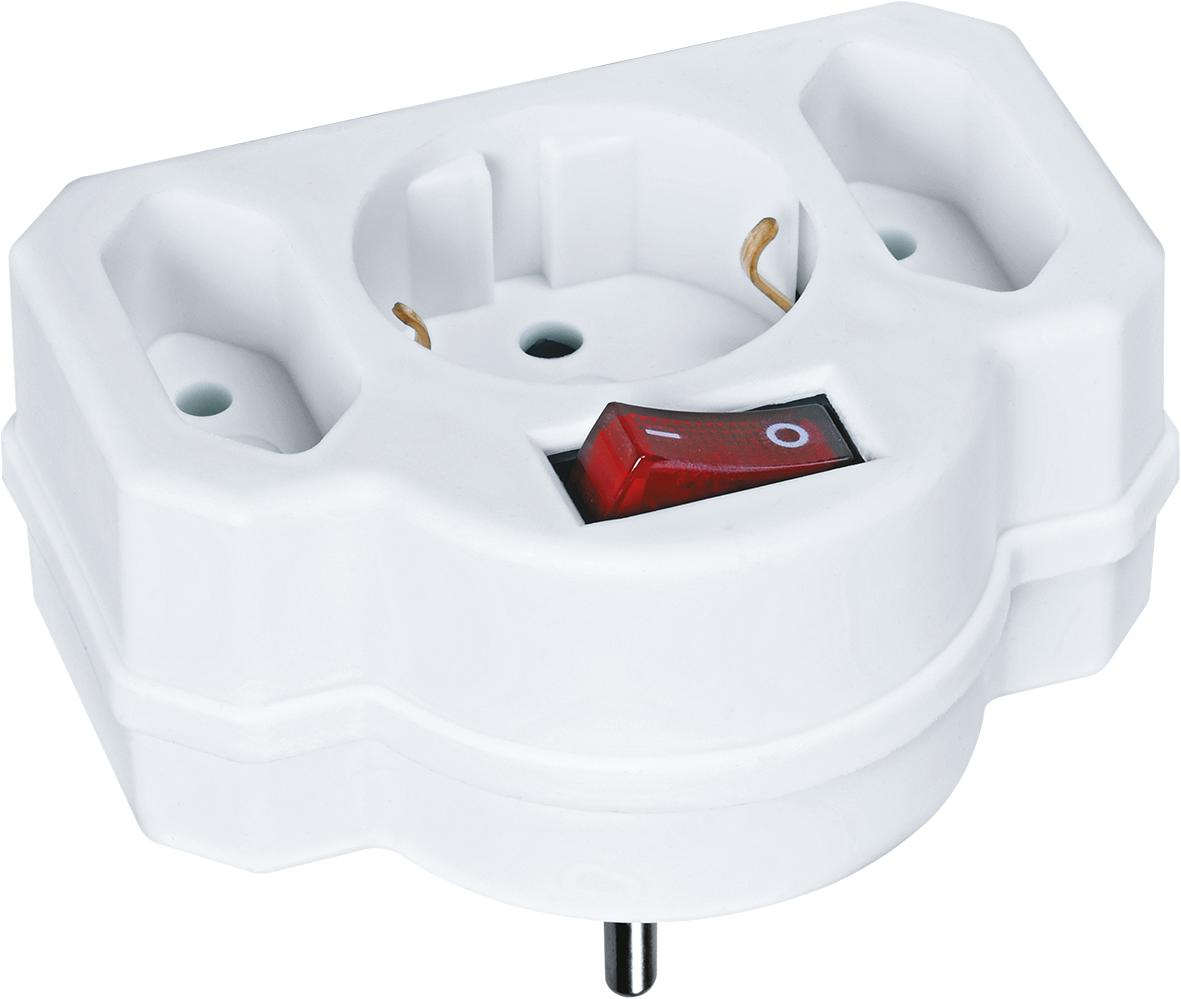 Разветвитель Navigator 94 698 NAD-3-R2F-WH 3 гн. (в ряд) 1гн с/з 2гн б/з