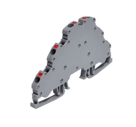 OPK-C3 2,5/5,9mm Клемма серая проходная трехярусная закрытая, пружинные зажимы, 24A [ст.арт.1852]