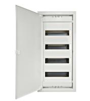 Щиток встраиваемый IP40 4ряд 48/56модулей, белый пластик, металлическая дверь, N и PE (717х346х96) к