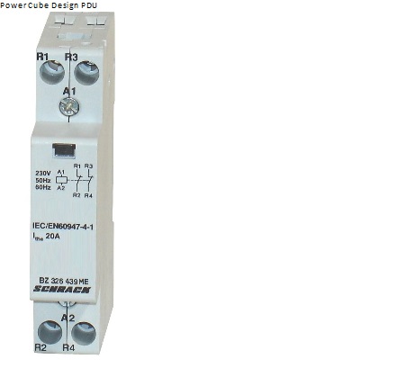 Модульный контактор DIN 20A по AC1, 230VAC 2НЗ контакт, 1модуль AMPARO