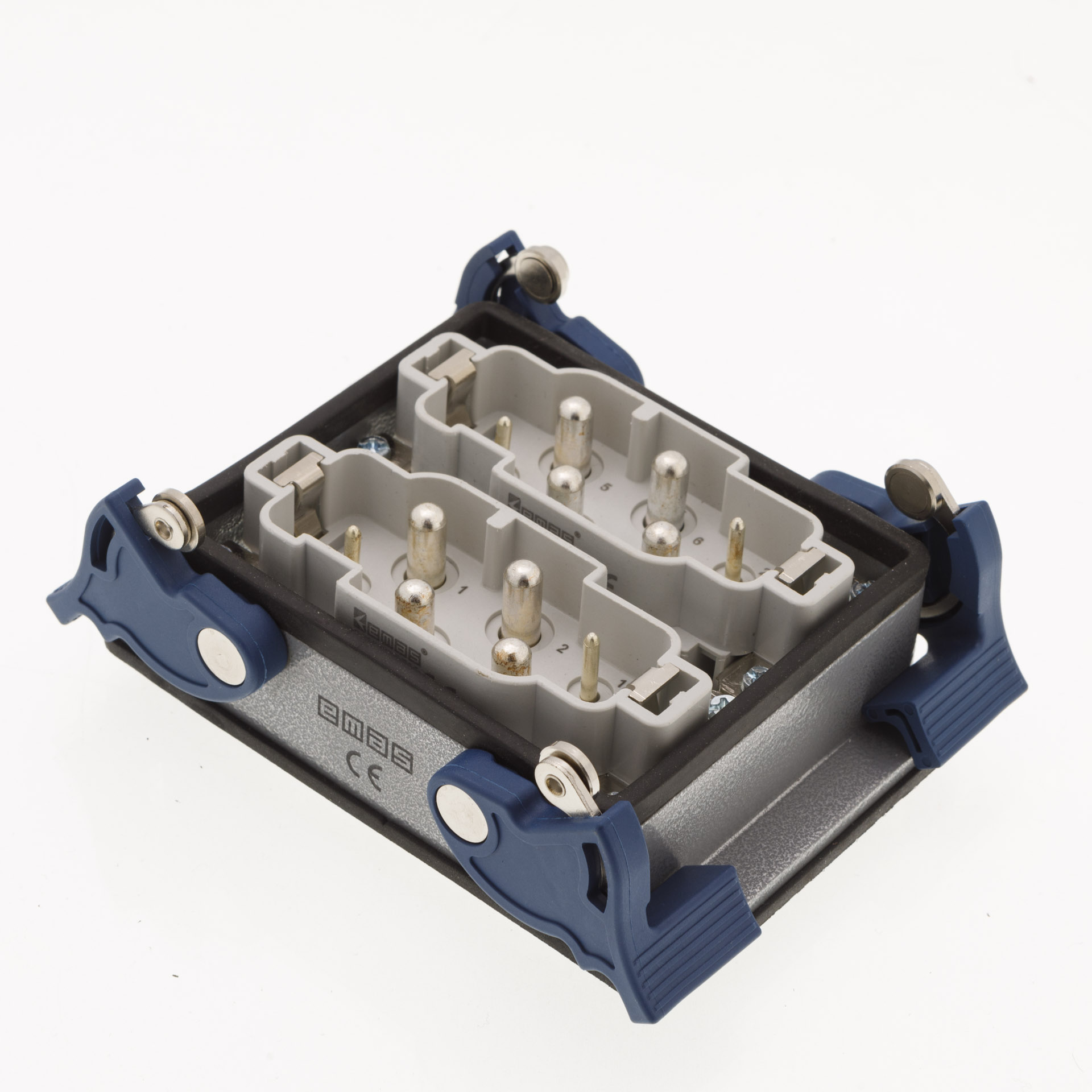 EB-M- 812-FM-44-IP65 Вилка низкая, 4-фиксатора, для панели, 12 полюсов, 2*(4*80А+2*16A)