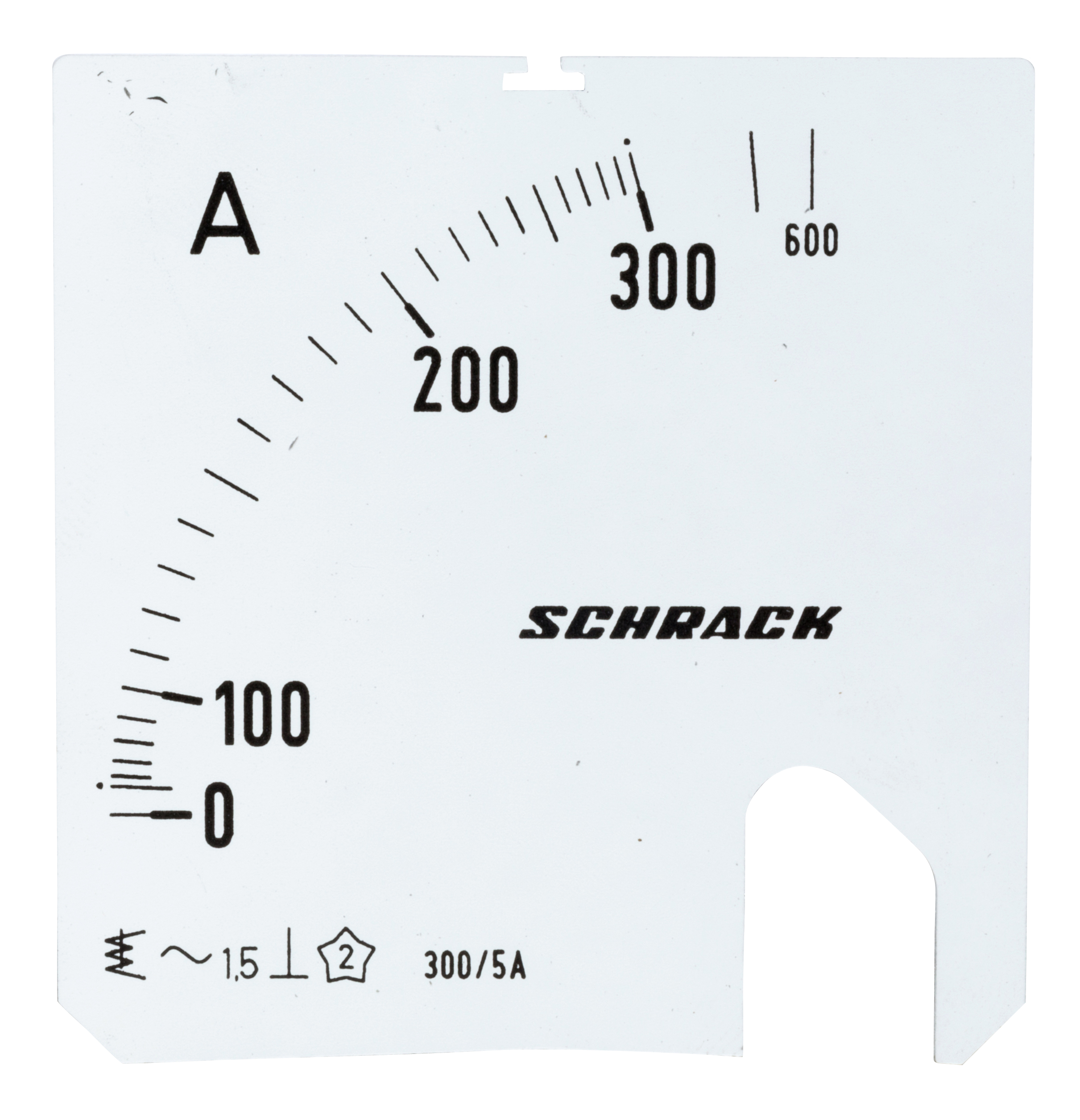 MGF Шкала амперметра 72х72,  300/600/5A, SCHRACK