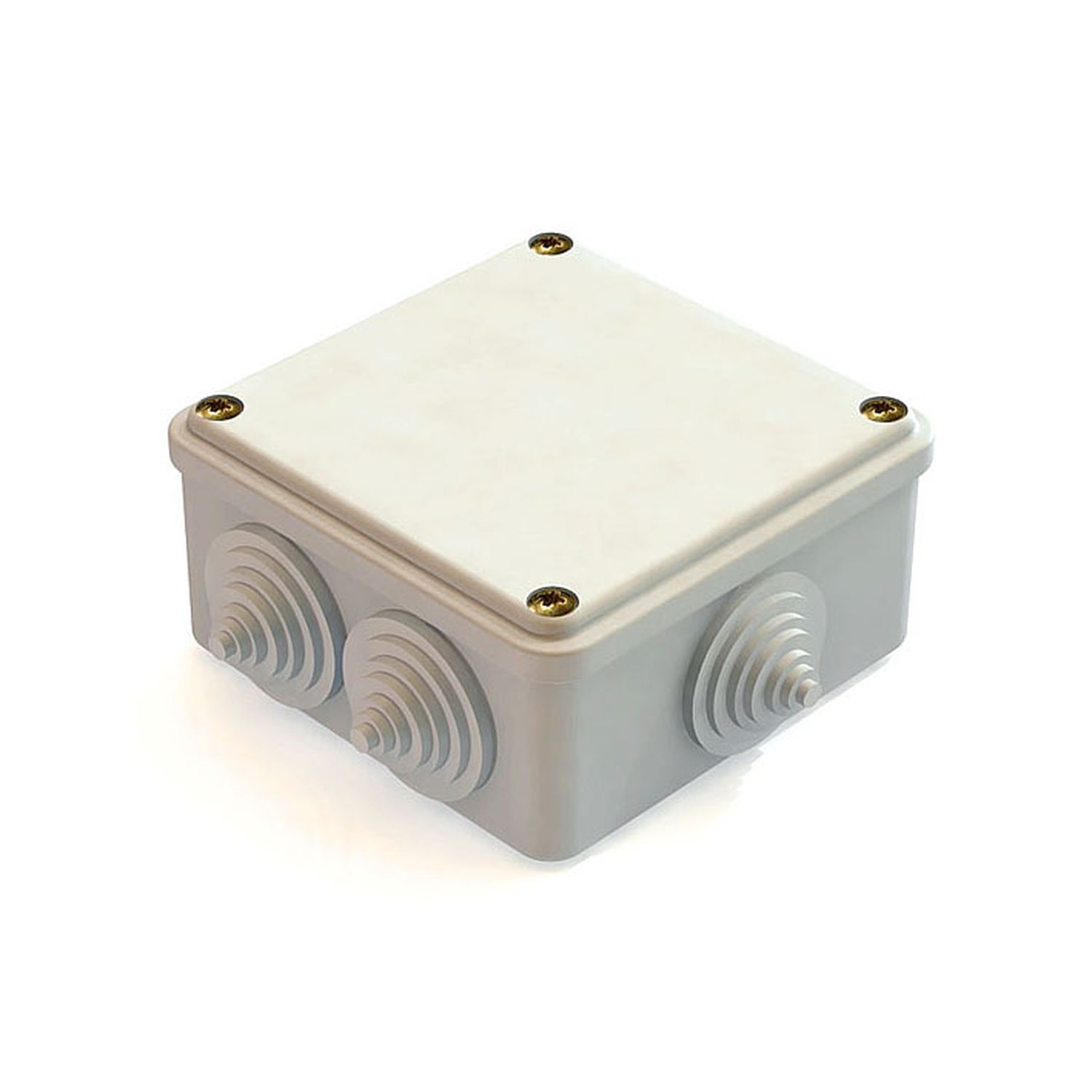 Коробка распаячная для наружного монтажа, RAL 7035, 6 гермовводов, 100х100х50мм, IP44