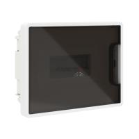 Щиток 8 мод встраиваемый FRAME, белый, с тонированной дверцей, с 2  шинами PEN на 6 и 8 отв.