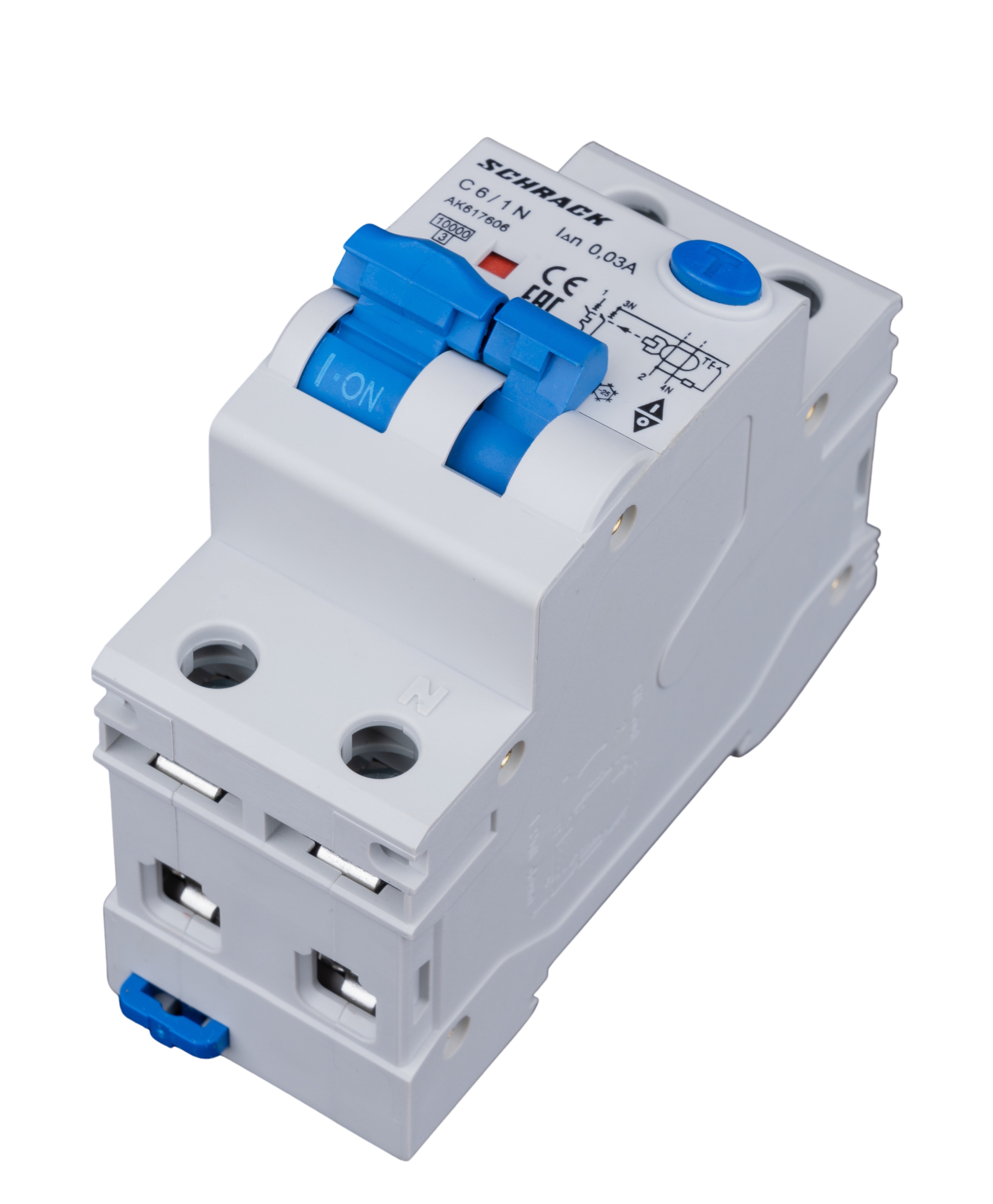 AK 10кА 1P+N С 06A/30mA Дифференциальный автоматический выключатель тип A