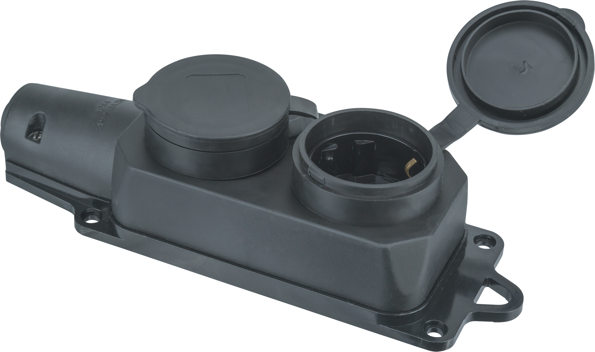 Розетка переносная каучук 2 м 2P+PE 16А 220В черная, NCA-BLR2-02-16A-E-IP44-BL, Navigator, 61371