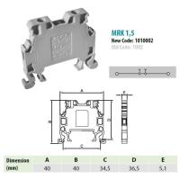MRK   1,5/5,1mm Клемма синяя проходная закрытая, винтовые зажимы, 17,5A