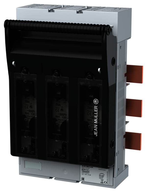 Горизонтальный  ПВР KETO-01-3/60/AOU/F габарит NH01(250А) 3полюса, М8/150 монтаж на шину