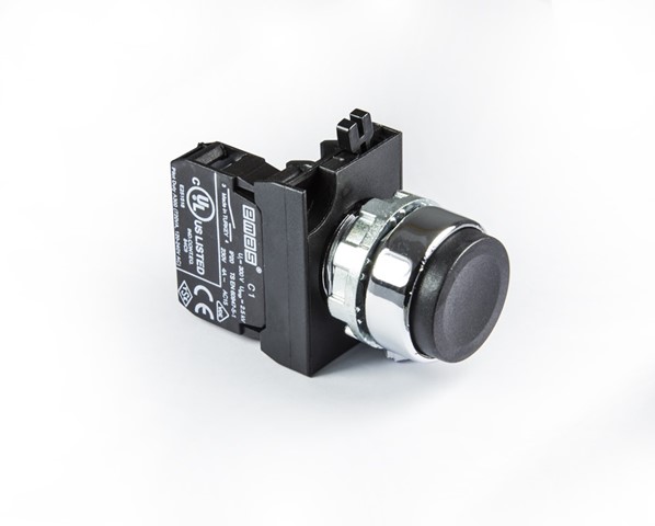 CM-H -B-(CA-C1)-IP65 Кнопка черная выступающая металлическая 1НО