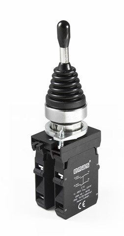 CM-DJ40-(CA-C1-C2-C1-C2)-IP65 Джойстик металл, 4 положения с фиксацией 2НО/2НЗ вертикальный контакт