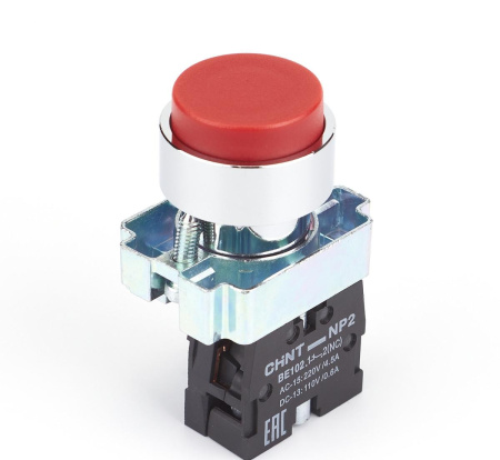 Кнопка управления NP2-BL42 без подсветки, красная, 1НЗ IP40