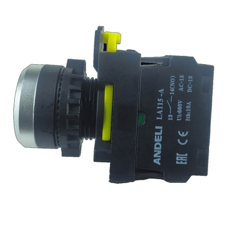 LA115 Кнопка белая пластиковая 1НО+LED 230V AC, без фиксации IP65