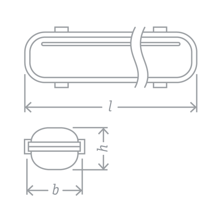 Пылевлагозащищенные светильники серии DSP-04-1200-IP65-2хT8-G13