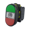 LA115 Кнопка красно-зеленая сдвоенная пластиковая 1НО+1НЗ, без фиксации IP54