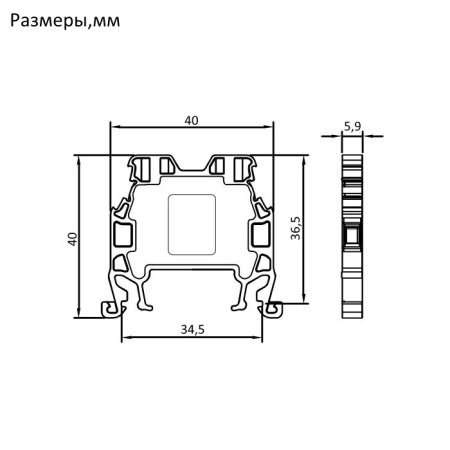 MRK   2,5/5,9mm Клемма  серая проходная закрытая, винтовые зажимы, 24A [ст.арт.1012]
