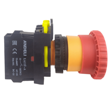 LA115-IP65 Кнопка аварийная красная пластиковая "Грибок" включение вращением 1НЗ IP54
