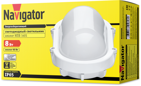 Светильник Navigator 94 828 NBL-O1-8-4K-WH-IP65-LED (аналог НПБ 1401/НПП 1401)