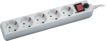 Сетевой фильтр NSP-05-300-ESC-3х0,75 выкл, 5гнезд, 3м, с заземл., ПВС 3х0,75мм2, 71862,Navigator